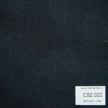 C52.022 Kevinlli V3 - Vải Suit 50% Wool - Xanh Đen Trơn